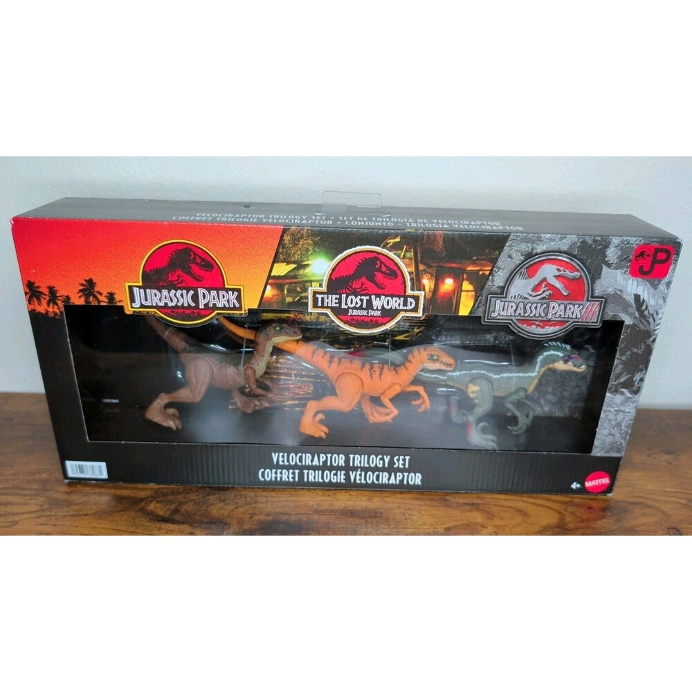 Jurassic Park World Velociraptor Trilogy Set - 3 Dinosaur Raptor Figures - NEW